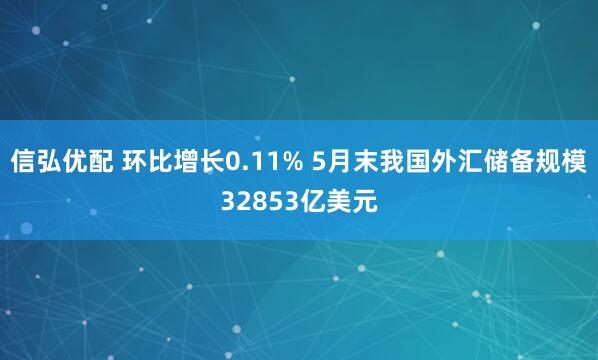 信弘优配 环比增长0.11% 5月末我国外汇储备规模32853亿美元